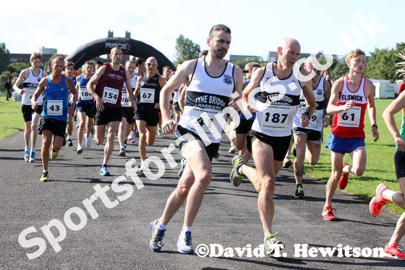 The start of the Tyne Bridge Harriers Exhibition Park 5k, Newcastle.